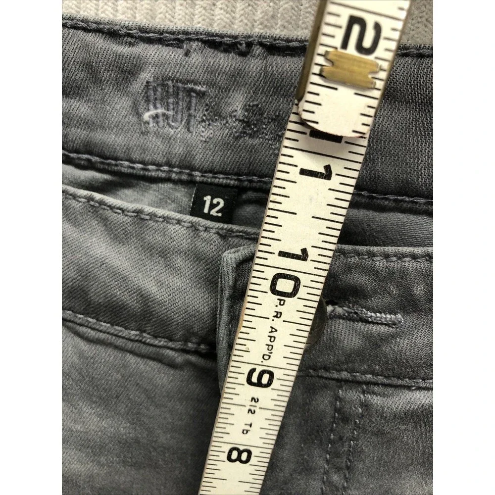 Kut From The Kloth MIA Toothpick Skinny Jeans Size 12 Gray Distressed - Picture 9 of 16